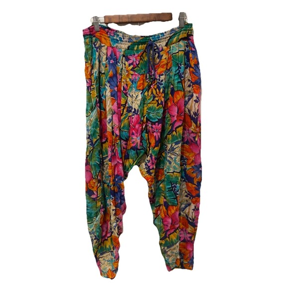 Bandini Floral Printed Harem Pants Hippie Festival 100% Rayon Size P - Picture 7 of 8